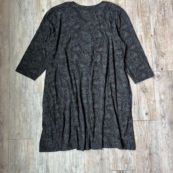 Gudrun Sjoden SZ XXL 100% Organic Cotton Embroidered Black Grey Tunic Dress - Picture 2 of 8